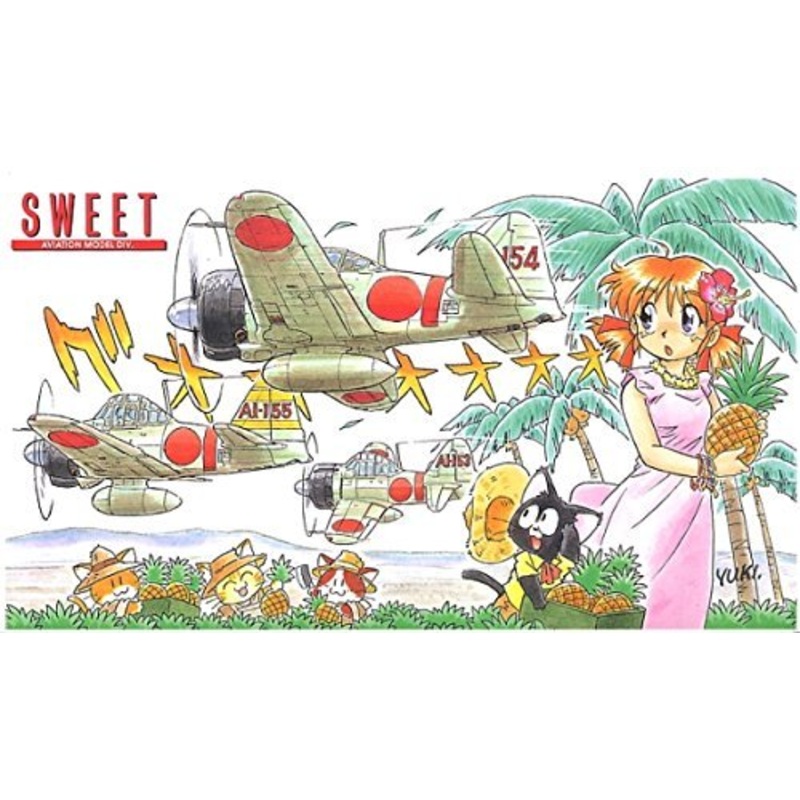 A6M2b Zero Fighter Akagi Fighter Group (Pearl Harbor) 3pcs Set - 1/144 scale - Sweet