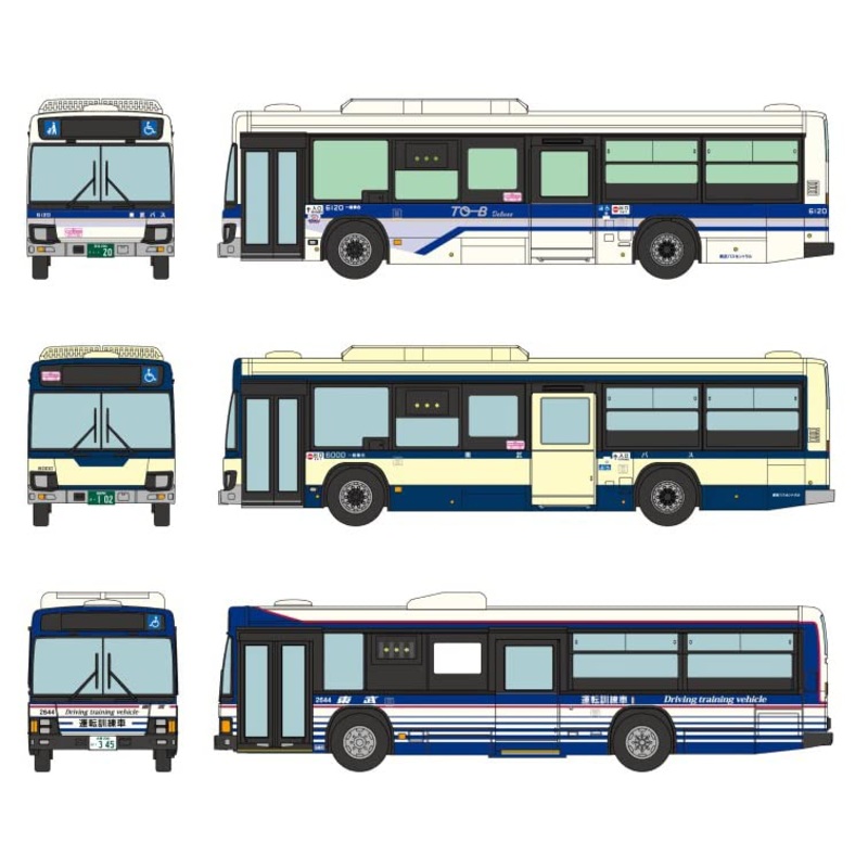 The Bus Collection Tobu Bus Foundation 20th Anniversary Reproduction Pre-painted 3 Car Set